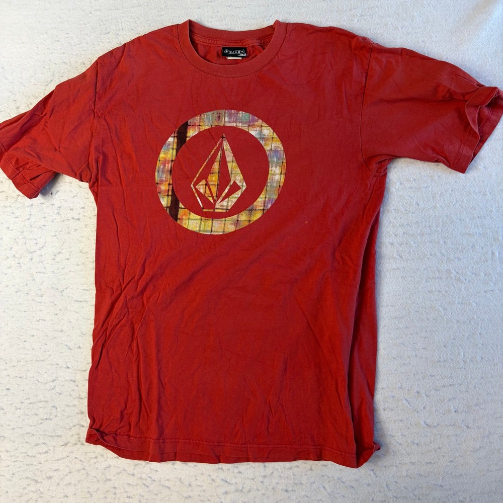 Volcom Graphic T-Shirt Mens Medium Red Short Sleeve Stone Logo Skate